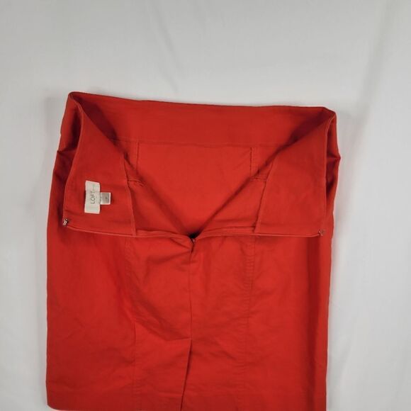 8P LOFT red orange back zip PENCIL SKIRT 8 petite - Picture 7 of 11